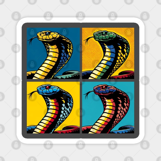 King Cobra Pop Art - Cool Snake Magnet by PawPopArt