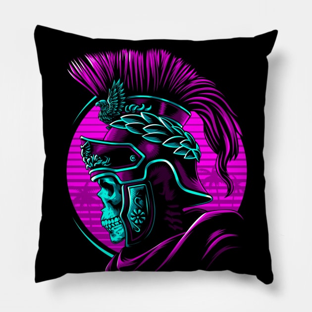 Retro Roman skull Pillow by albertocubatas