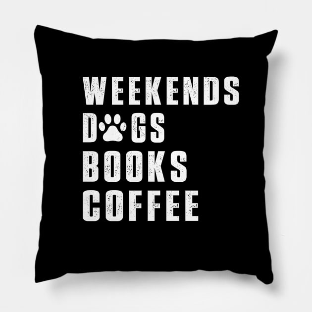 Weekend dogs Books Coffee Lover Funny Reading Pillow by Uniqueify
