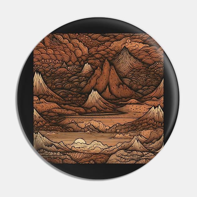 Mountains Painting Gloom Pin by Kamin42