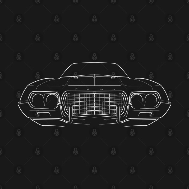 front/profile 1972 Ford Gran Torino - stencil, white by mal_photography