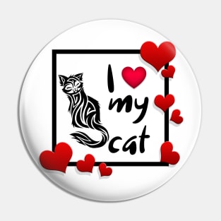 I Love My Cat Pin
