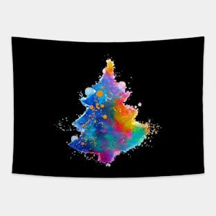 Unique abstract colourful Christmas tree Tapestry