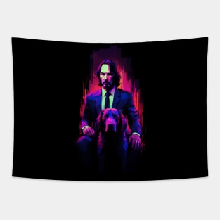 john wick neon poster Tapestry