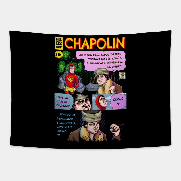 Chapolin Colorado e o dono da cabana Pt Br Tapestry by Lima's