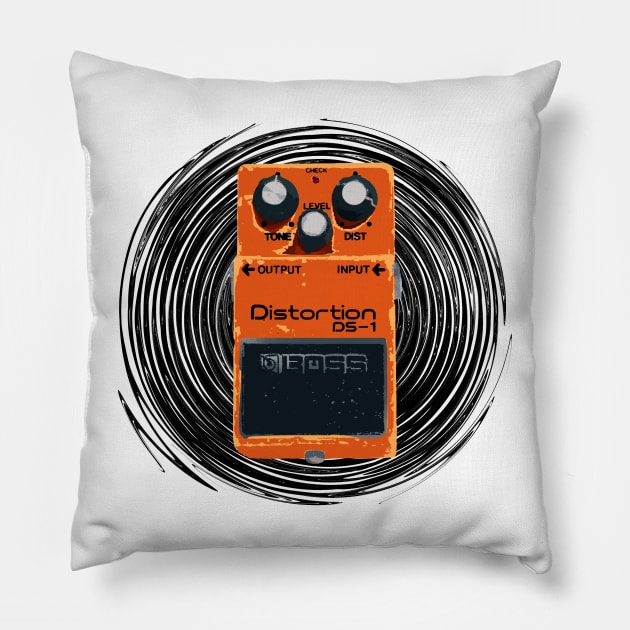 Nirvana Boss Distortion DS-1 Pillow by Brainfrz