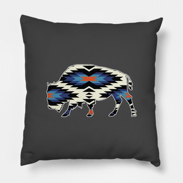 Bison Pattern - 6 Pillow by Brightfeather