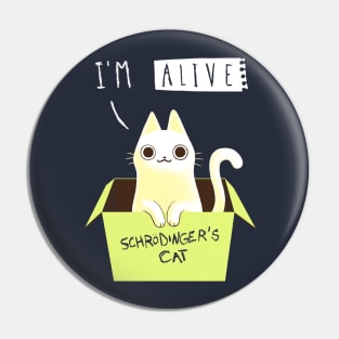 Double Schrödinger's Cat Dead and Alive - Funny Cute Kitty - Quantum Physics Pin