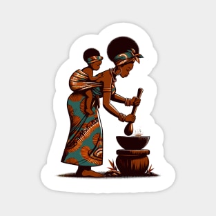 Afrocentric Mother And Baby Magnet