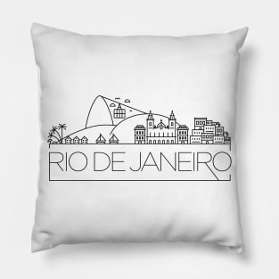 Rio De Janeiro Minimal Skyline Pillow