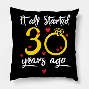 Wedding Anniversary 30 Years Together Golden Family Marriage Gift For Husband And Wife Pillow