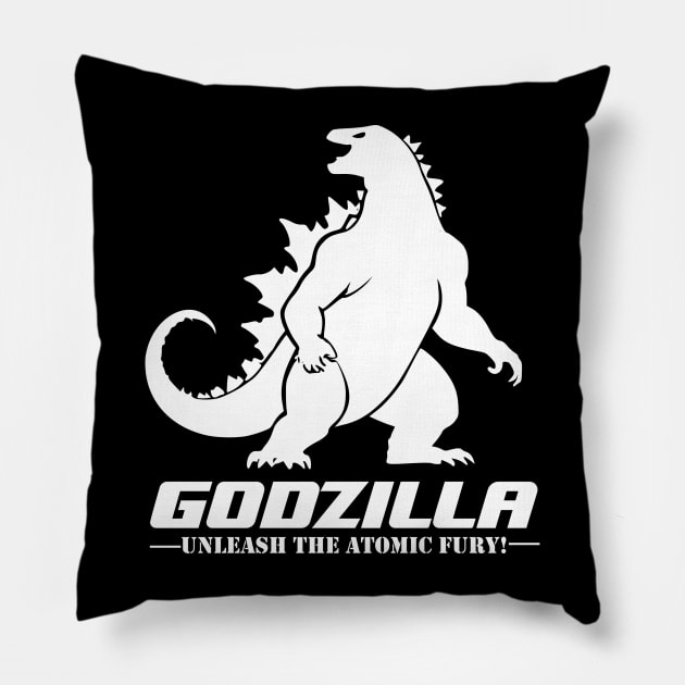 Godzilla unleash the atomic fury Pillow by AOAOCreation