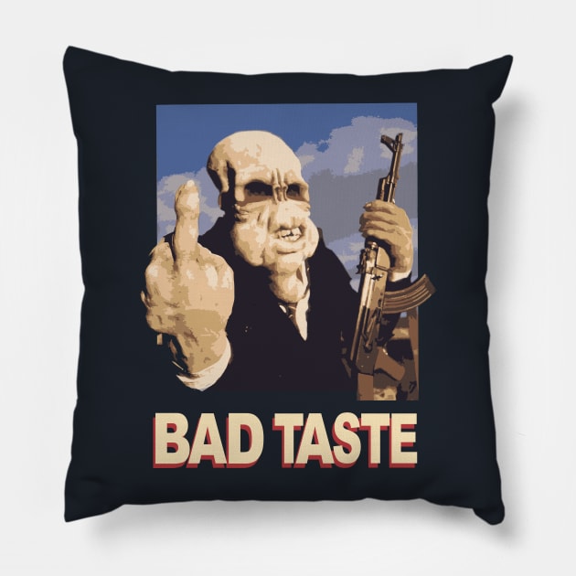 Bad Taste Classic Gore B Movie Pillow by Alexventura