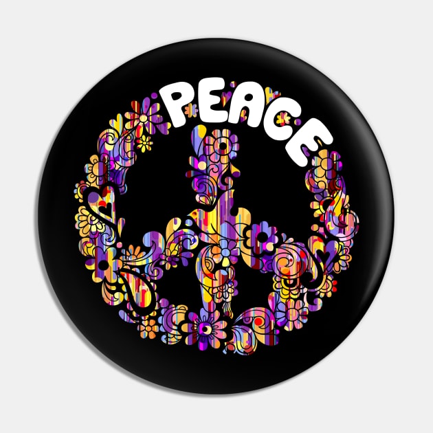 Love Peace Sign Pin by AdeShirts