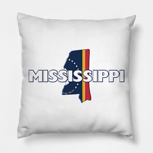 Mississippi Colored State Pillow by m2inspiration