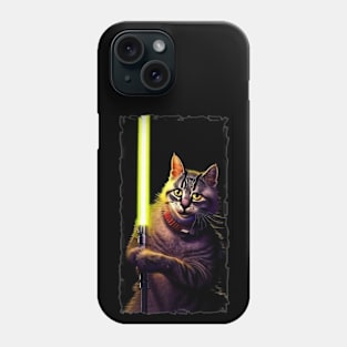 Fun Cat Print ~ AI Art ~ Fantasy Cat ~ Sci-fi Cat ~ Cats with Lightsabers Phone Case