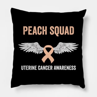 uterine cancer awareness month - peach ribbon squad Pillow