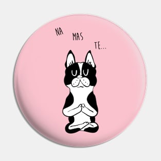 NAMASTE Boston Terrier Pin