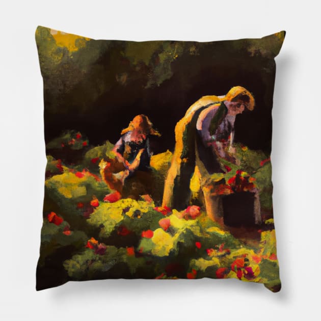 Christian Art Painting based on Luke 10:2 Pillow by Family journey with God