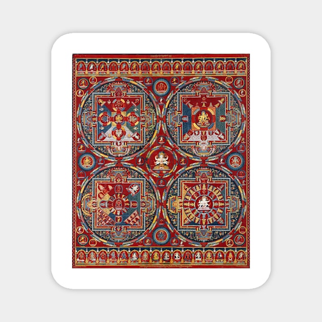 Tibetan Four Mandalas of the Vajravali Series Magnet by pdpress