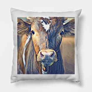 Texas Longhorn calf Pillow