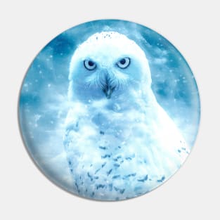 Owl Bird Animal Wildlife Forest Nature Flight Digital Painting Pin