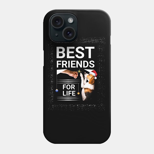 Beagle Dog Best Friends for Life Christmas Phone Case by Xpert Apparel