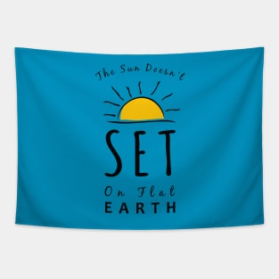 Flat Earth Sunset Tapestry