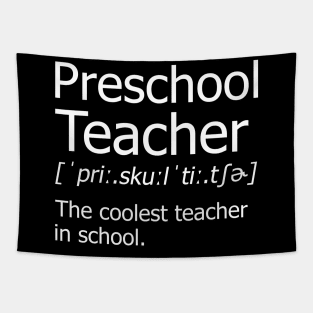 Funny preschool Teacher Meaning T-Shirt Awesome Definition Classic Tapestry