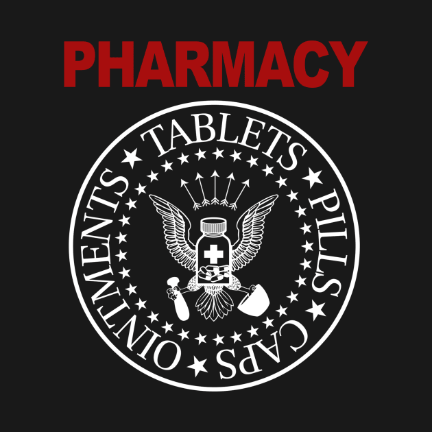 Pharmacy Punk Emblem Tablets Pills Caps Ointments by RxBlockhead
