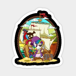 Unicorn Pirate Party Magical Ship Cute Girly Magnet