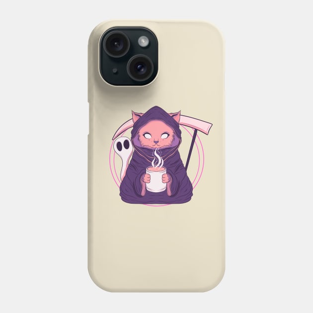 Grim reaper cat Phone Case by Jess Adams