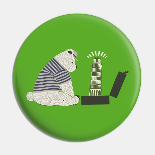 Traveler Tourist Tower of Pisa Bear Italy Pin by Tobe_Fonseca