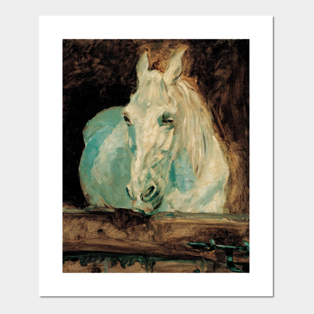 Vintage White Horse Painting Horse Painting Posters And Art