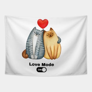 Funny And Romantic Cat Couple Tapestry