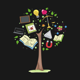 Science Tree | Biology, Physics, Chemistry, Technology Collage Tree T-Shirt