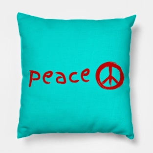 Classic Red Peace Symbol Pillow