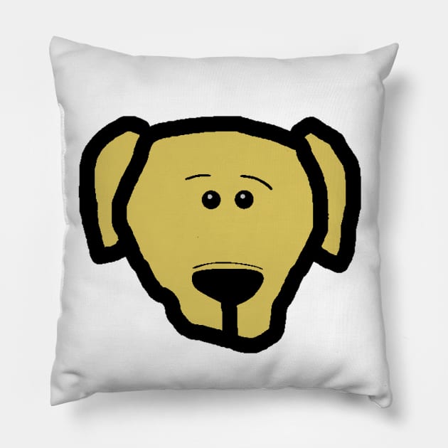 Labrador retriever yellow cartoon head Pillow by Wanderingangel