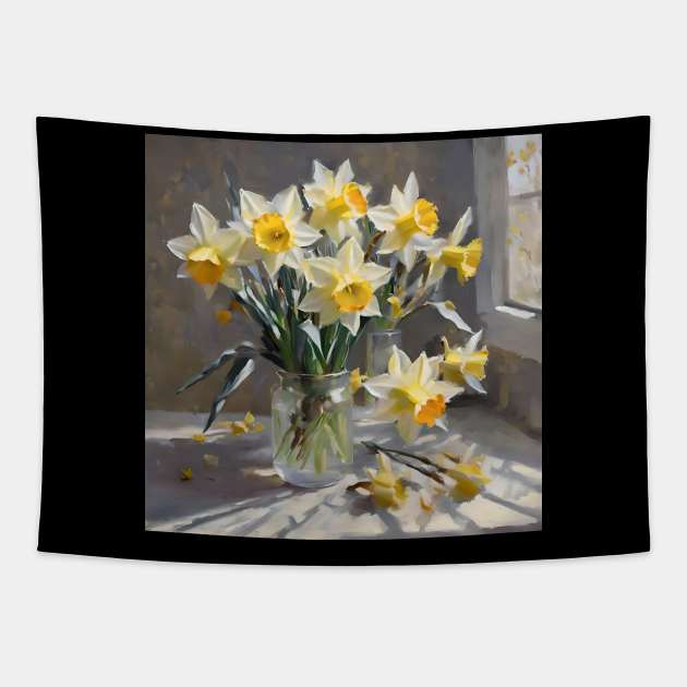 Easter Daffodils Study Tapestry by Oldetimemercan