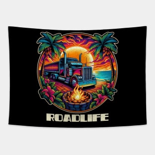 Tropical trucker roadlife Tapestry