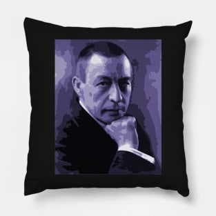 Sergei Rachmaninoff Vector Art Portrait Pillow