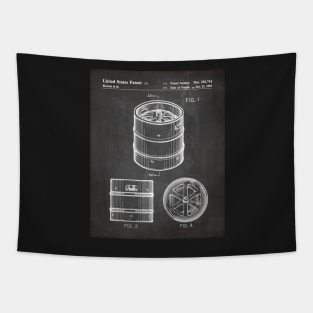 Beer Keg Patent - Beer Lover Craft Ale Art - Black Chalkboard Tapestry