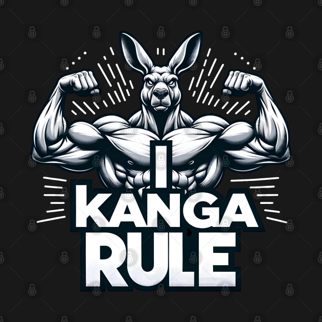 I Kanga Rule Gym Shirt - Jacked Kangaroo by Shirt for Brains