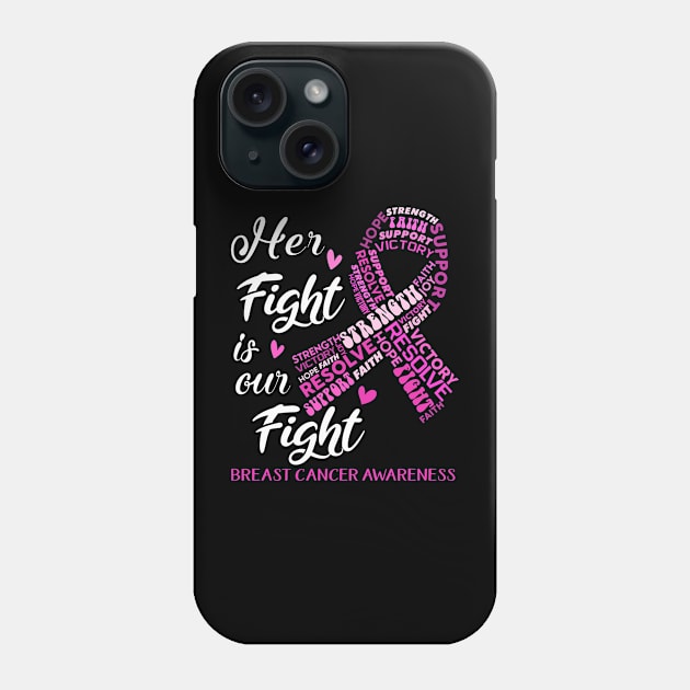 Breast Cancer Awareness Her Fight is my Fight Phone Case by ThePassion99