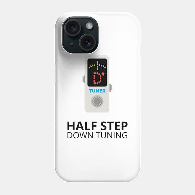 Half Step Down Tuning Pedal Tuner Light Theme Phone Case by nightsworthy