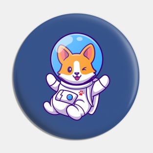 Astronaut Puppy Pin