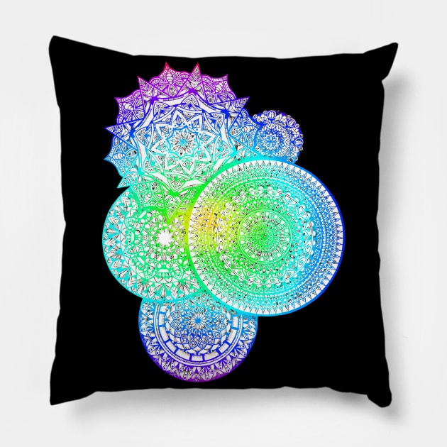 colorful mandalas Pillow by Lamink