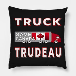 TRUCK TRUDEAU SAVE CANANDA FREEDOM CONVOY 2022 WHITE Pillow