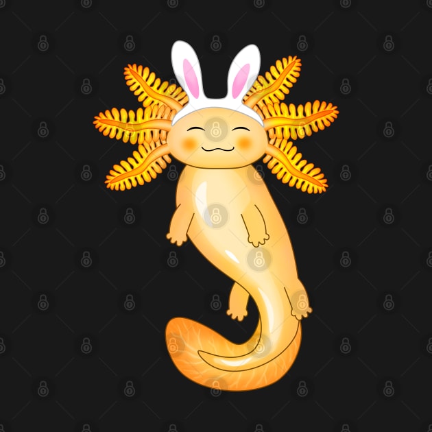 Cute Golden Easter Axolotl by Purrfect