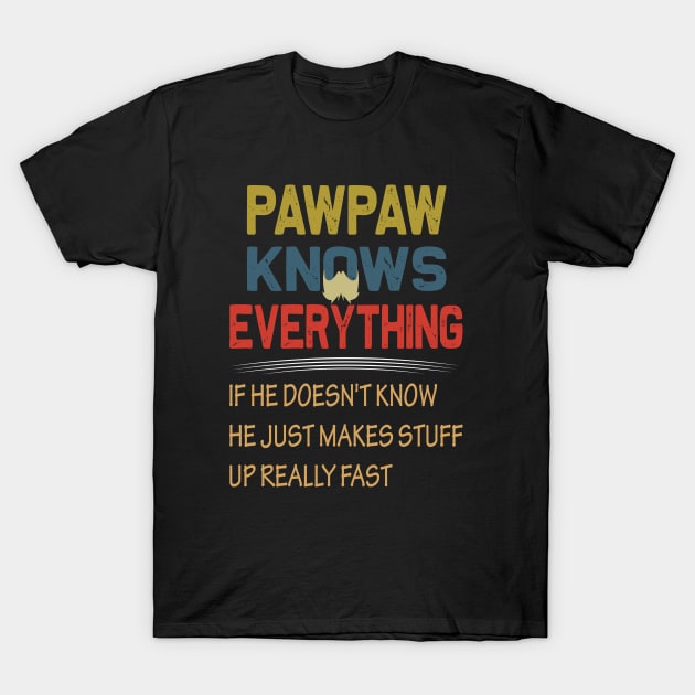 Mens Pawpaw Knows Everything If He Doesn't Know He Makes Stuff Up T-Shirt Mens Pawpaw Knows Everything If He Doesn't Know He Makes Stuff Up T-Shirt